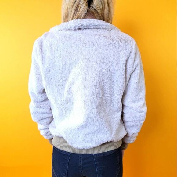 2014 Patagonia Fuzzy Fleece Cream White Parka Jacket - S - Picture 5 of 12